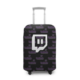 Чехол для чемодана 3D с принтом Twitch в Кировске, 86% полиэфир, 14% спандекс | двустороннее нанесение принта, прорези для ручек и колес | game | gamer | logo | twitch | twitties | игры | логотип | стрим | твитч