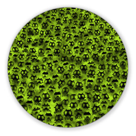 Коврик круглый с принтом Газовая атака в Кировске, резина и полиэстер | круглая форма, изображение наносится на всю лицевую часть | газ | зеленый | маска | паттрен | противогаз | радиация | распиратор | толпа | химия