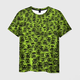 Мужская футболка 3D с принтом Газовая атака в Кировске, 100% полиэфир | прямой крой, круглый вырез горловины, длина до линии бедер | газ | зеленый | маска | паттрен | противогаз | радиация | распиратор | толпа | химия