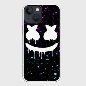 Чехол для iPhone 13 mini с принтом MARSHMELLO Melt в Кировске,  |  | Тематика изображения на принте: marsh | marshmallow | marshmello | marshmelo | mello | music | smile | диджей | лого | маршмеллов | маршмеллоу | маршмеллу | маршмело | маршмелов | маршмелоу | музыка | музыкант | рожица | трэп | улыбка | хаус