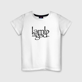 Детская футболка хлопок с принтом Lamb Of God в Кировске, 100% хлопок | круглый вырез горловины, полуприлегающий силуэт, длина до линии бедер | Тематика изображения на принте: groove thrash | lamb of god | usa