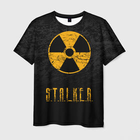 Мужская футболка 3D с принтом S.T.A.L.K.E.R. в Кировске, 100% полиэфир | прямой крой, круглый вырез горловины, длина до линии бедер | Тематика изображения на принте: anomaly | bandit | chernobyl | logo | pripyat | shadow of chernobyl | stalker | stalker 2 | zone | аномалия | бандиты | зона | лого | меченый | припять | сталкер | сталкер 2 | тени чернобыля | чернобыль | чистое небо