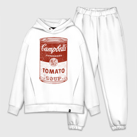 Мужской костюм хлопок OVERSIZE с принтом Банка с супом Кэмпбелл в Кировске,  |  | campbell’s soup | pop art | popart | арт | банка с супом кэмпбелл | банки с супом кэмпбелл | большая банка супа кэмпбелл с открывашкой | поп арт | суп кэмпбелл | энди уорхол