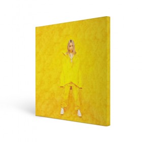 Холст квадратный с принтом Yellow Billie в Кировске, 100% ПВХ |  | billie eilish | lovely | music | ocean eyes | pop | билли айлиш | девушка | музыка | океан | поп | эйлиш | элиш