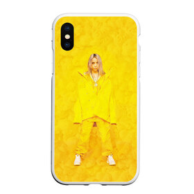 Чехол для iPhone XS Max матовый с принтом Yellow Billie в Кировске, Силикон | Область печати: задняя сторона чехла, без боковых панелей | Тематика изображения на принте: billie eilish | lovely | music | ocean eyes | pop | билли айлиш | девушка | музыка | океан | поп | эйлиш | элиш