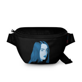 Поясная сумка 3D с принтом Billie Eilish в Кировске, 100% полиэстер | плотная ткань, ремень с регулируемой длиной, внутри несколько карманов для мелочей, основное отделение и карман с обратной стороны сумки застегиваются на молнию | billie eilish | lovely | music | ocean eyes | pop | билли айлиш | девушка | музыка | океан | поп | эйлиш | элиш