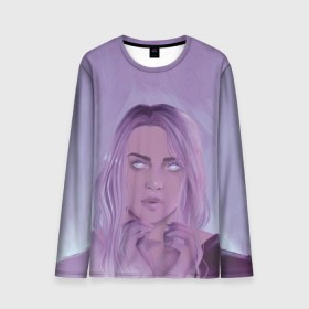 Мужской лонгслив 3D с принтом Billie Eilish Heart в Кировске, 100% полиэстер | длинные рукава, круглый вырез горловины, полуприлегающий силуэт | billie eilish | lovely | music | ocean eyes | pop | билли айлиш | девушка | музыка | океан | поп | эйлиш | элиш