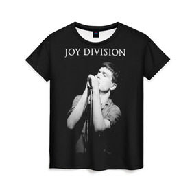 Женская футболка 3D с принтом Joy Division в Кировске, 100% полиэфир ( синтетическое хлопкоподобное полотно) | прямой крой, круглый вырез горловины, длина до линии бедер | ian curtis | joy division | joy division unknown pleasures | love will tear us apart | группы | иэн кёртис | пост панк | рок