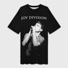 Платье-футболка 3D с принтом Joy Division в Кировске,  |  | Тематика изображения на принте: ian curtis | joy division | joy division unknown pleasures | love will tear us apart | группы | иэн кёртис | пост панк | рок