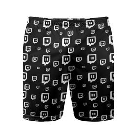 Мужские шорты 3D спортивные с принтом Twitch в Кировске,  |  | black and white | game | gamer | logo | pattern | twitch | twitties | игры | логотип | паттерн | стрим | твитч | текстура | черно белый