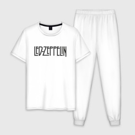 Мужская пижама хлопок с принтом Led Zeppelin в Кировске, 100% хлопок | брюки и футболка прямого кроя, без карманов, на брюках мягкая резинка на поясе и по низу штанин
 | blues rock | heavy | led zeppelin | progressive hard rock