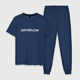 Мужская пижама хлопок с принтом Septicflesh в Кировске, 100% хлопок | брюки и футболка прямого кроя, без карманов, на брюках мягкая резинка на поясе и по низу штанин
 | 