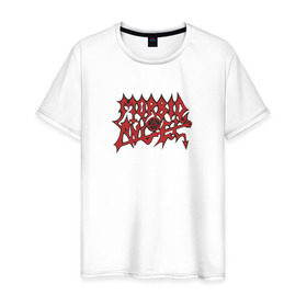 Мужская футболка хлопок с принтом Morbid Angel в Кировске, 100% хлопок | прямой крой, круглый вырез горловины, длина до линии бедер, слегка спущенное плечо. | Тематика изображения на принте: death | morbid angel