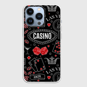 Чехол для iPhone 13 Pro с принтом Казино в Кировске,  |  | Тематика изображения на принте: casi | азарт | америка | белый | город | графика | давай | игра | играть | игрок | иллюстрация | искусство | казино | картинка | карты | корона | красный | кубики | лас вегас | масти | мода | орнамент | покер