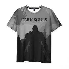 Мужская футболка 3D с принтом Dark Souls в Кировске, 100% полиэфир | прямой крой, круглый вырез горловины, длина до линии бедер | Тематика изображения на принте: dark souls | games | praise the sun | игры | компьютерные игры | рыцарь | тёмные души