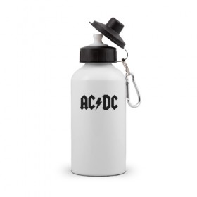 Бутылка спортивная с принтом AC/DC в Кировске, металл | емкость — 500 мл, в комплекте две пластиковые крышки и карабин для крепления | ac dc | blues rock | hard rock