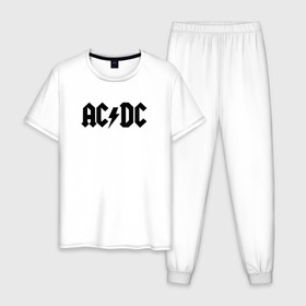 Мужская пижама хлопок с принтом AC/DC в Кировске, 100% хлопок | брюки и футболка прямого кроя, без карманов, на брюках мягкая резинка на поясе и по низу штанин
 | ac dc | blues rock | hard rock