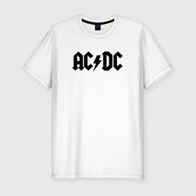 Мужская футболка премиум с принтом AC/DC в Кировске, 92% хлопок, 8% лайкра | приталенный силуэт, круглый вырез ворота, длина до линии бедра, короткий рукав | ac dc | blues rock | hard rock
