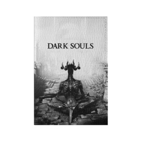 Обложка для паспорта матовая кожа с принтом Dark Souls в Кировске, натуральная матовая кожа | размер 19,3 х 13,7 см; прозрачные пластиковые крепления | dark souls | games | praise the sun | игры | компьютерные игры | рыцарь | тёмные души