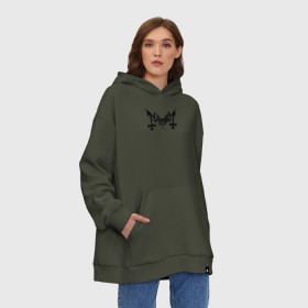 Худи SuperOversize хлопок с принтом Mayhem в Кировске, 70% хлопок, 30% полиэстер, мягкий начес внутри | карман-кенгуру, эластичная резинка на манжетах и по нижней кромке, двухслойный капюшон
 | black | death | mayhem