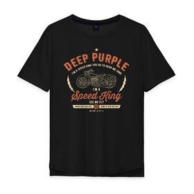 Мужская футболка хлопок Oversize с принтом Deep Purple в Кировске, 100% хлопок | свободный крой, круглый ворот, “спинка” длиннее передней части | deep purple | дип пёрпл | рок | рок группа | хард рок