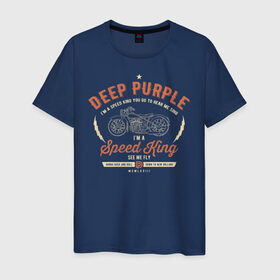 Мужская футболка хлопок с принтом Deep Purple в Кировске, 100% хлопок | прямой крой, круглый вырез горловины, длина до линии бедер, слегка спущенное плечо. | deep purple | дип пёрпл | рок | рок группа | хард рок