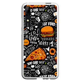 Чехол для Honor P Smart Z с принтом Fast food в Кировске, Силикон | Область печати: задняя сторона чехла, без боковых панелей | fast | food | hambu | булочка | бутерброды | быстрое | гамбургеры | графика | еда | зелень | иллюстрация | картинка | кунжут | мода | мясо | надпись | орнамент | питание | пицца | пончики | рисунок | свежий