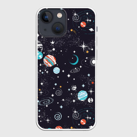 Чехол для iPhone 13 mini с принтом Космос в Кировске,  |  | comets | infinity | planets | sky | sp | space | stars | universe | бесконечность | вселенная | галактики | графика | звезды | иллюстрация | картинка | кометы | космос | мода | небо | ночь | планеты | рисунок | созвездия | солнце