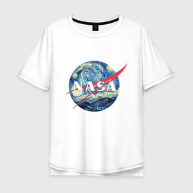 Мужская футболка хлопок Oversize с принтом NASA в Кировске, 100% хлопок | свободный крой, круглый ворот, “спинка” длиннее передней части | alien | earth | express | futurama | galaxy | moon | nasa | planet | space | star | ufo | world | астронавт | вселенная | гагарин | галактика | звезда | звезды | земля | космонавт | космос | луна | мир | наса | небо | нло | планета | полёт