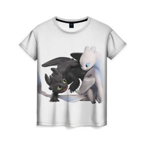 Женская футболка 3D с принтом Как приручить дракона в Кировске, 100% полиэфир ( синтетическое хлопкоподобное полотно) | прямой крой, круглый вырез горловины, длина до линии бедер | детский мультфильм | для детей | как приручить дракона | мультик | мультфильм