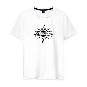 Мужская футболка хлопок с принтом Godsmack в Кировске, 100% хлопок | прямой крой, круглый вырез горловины, длина до линии бедер, слегка спущенное плечо. | alternative | godsmack | hard rock