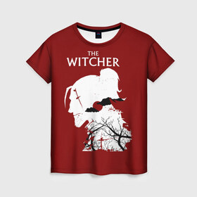 Женская футболка 3D с принтом The Witcher в Кировске, 100% полиэфир ( синтетическое хлопкоподобное полотно) | прямой крой, круглый вырез горловины, длина до линии бедер | wild hunt | арбалет | ведьмак 3 | геральт | дикая | магия | охота | сказка | сфера | фэнтези | цири