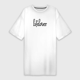 Платье-футболка хлопок с принтом Lifelover в Кировске,  |  | depressive black | lifelover | post punk