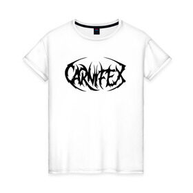 Женская футболка хлопок с принтом Carnifex в Кировске, 100% хлопок | прямой крой, круглый вырез горловины, длина до линии бедер, слегка спущенное плечо | carnifex | deathcore