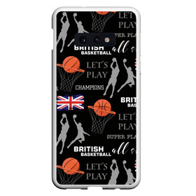 Чехол для Samsung S10E с принтом British basketball в Кировске, Силикон | Область печати: задняя сторона чехла, без боковых панелей | Тематика изображения на принте: англия | баскетбол | баскетбольные | болельщик | британия | британский | бросок | графика | держава | игра | иллюстрация | картинка | кольцо | мода | мячи | надпи | прыжок | рисунок | сетка | сила