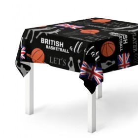 Скатерть 3D с принтом British basketball в Кировске, 100% полиэстер (ткань не мнется и не растягивается) | Размер: 150*150 см | англия | баскетбол | баскетбольные | болельщик | британия | британский | бросок | графика | держава | игра | иллюстрация | картинка | кольцо | мода | мячи | надпи | прыжок | рисунок | сетка | сила