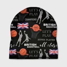 Шапка 3D с принтом British basketball в Кировске, 100% полиэстер | универсальный размер, печать по всей поверхности изделия | англия | баскетбол | баскетбольные | болельщик | британия | британский | бросок | графика | держава | игра | иллюстрация | картинка | кольцо | мода | мячи | надпи | прыжок | рисунок | сетка | сила