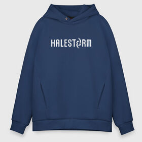 Мужское худи Oversize хлопок с принтом Halestorm в Кировске, френч-терри — 70% хлопок, 30% полиэстер. Мягкий теплый начес внутри —100% хлопок | боковые карманы, эластичные манжеты и нижняя кромка, капюшон на магнитной кнопке | Тематика изображения на принте: halestorm | hard rock