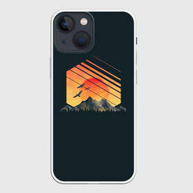 Чехол для iPhone 13 mini с принтом Заход Солнца в Кировске,  |  | camping | mountains | sunset | восход | горы | заход | приключение | птицы | путешествие | солнце | туризм