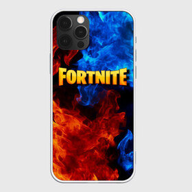 Чехол для iPhone 12 Pro с принтом FORTNITE в Кировске, силикон | область печати: задняя сторона чехла, без боковых панелей | fortnite | битва | игра | компьютерная игра | королевская | надпись | огонь | пламя | симулятор | фортнайт