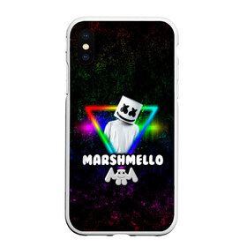 Чехол для iPhone XS Max матовый с принтом Marshmello в Кировске, Силикон | Область печати: задняя сторона чехла, без боковых панелей | christopher | comstock | dj | dotcom | friends | marshmallow | marshmello | usa | диджей | друзья | комсток | крис | маршмэллоу | продюсер | сша