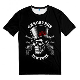 Мужская футболка 3D с принтом Gangster New York в Кировске, 100% полиэфир | прямой крой, круглый вырез горловины, длина до линии бедер | Тематика изображения на принте: 