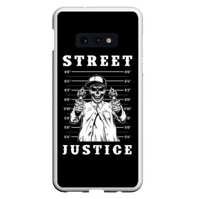 Чехол для Samsung S10E с принтом Street justice в Кировске, Силикон | Область печати: задняя сторона чехла, без боковых панелей | justice | s | skeleton | skull | street | банда | бандана | бандит | бейсболка | графика | иллюстрация | картинка | мода | надпись | оружие | пистолеты | платок | револьверы | рисунок | символ | скелет | справедливость