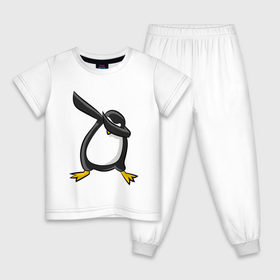 Детская пижама хлопок с принтом DAB Пингвин в Кировске, 100% хлопок |  брюки и футболка прямого кроя, без карманов, на брюках мягкая резинка на поясе и по низу штанин
 | animal | best | bird | dab | dabbig | dance | freedom | hip hop | music | penguin | rap | даб | даббинг | животные | крутой | лучший | мадагаскар | музыка | пингвин | птица | рэп | рэпер | свобода | север | танец | хип хоп
