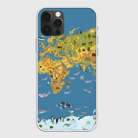 Чехол для iPhone 12 Pro Max с принтом Карта мира в Кировске, Силикон |  | азия | акулы | америка | антарктида | бизон | волк | европа | животные | зебра | кабан | карта | киты | лама | лев | лось | материки | медведь | мира | моржи | моря | океаны | пингвины | птицы | реки | рыбы