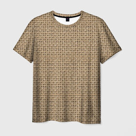 Мужская футболка 3D с принтом Джут в Кировске, 100% полиэфир | прямой крой, круглый вырез горловины, длина до линии бедер | веревка | волокно | грубая | канат | мешковина | мешок | натуральное | плетение | роба | текстильное | ткань