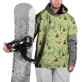 Накидка на куртку 3D с принтом Летний лес в Кировске, 100% полиэстер |  | 