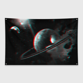 Флаг-баннер с принтом Cosmos Glitch в Кировске, 100% полиэстер | размер 67 х 109 см, плотность ткани — 95 г/м2; по краям флага есть четыре люверса для крепления | вселенная | глитч | звезды | земля | космос | плеяды | пространство