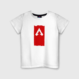 Детская футболка хлопок с принтом Apex в Кировске, 100% хлопок | круглый вырез горловины, полуприлегающий силуэт, длина до линии бедер | apex legends | игры | красный | логотип