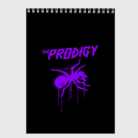 Скетчбук с принтом The Prodigy в Кировске, 100% бумага
 | 48 листов, плотность листов — 100 г/м2, плотность картонной обложки — 250 г/м2. Листы скреплены сверху удобной пружинной спиралью | Тематика изображения на принте: 90 е | the prodigy | кит флинт | музыка | муравей | панк | рок | техно | электро